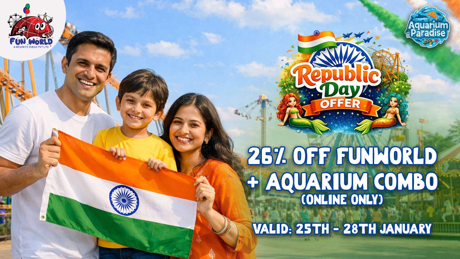 Republic Day Special Offer – 26% Off on Funworld + Aquarium Combo Tickets
